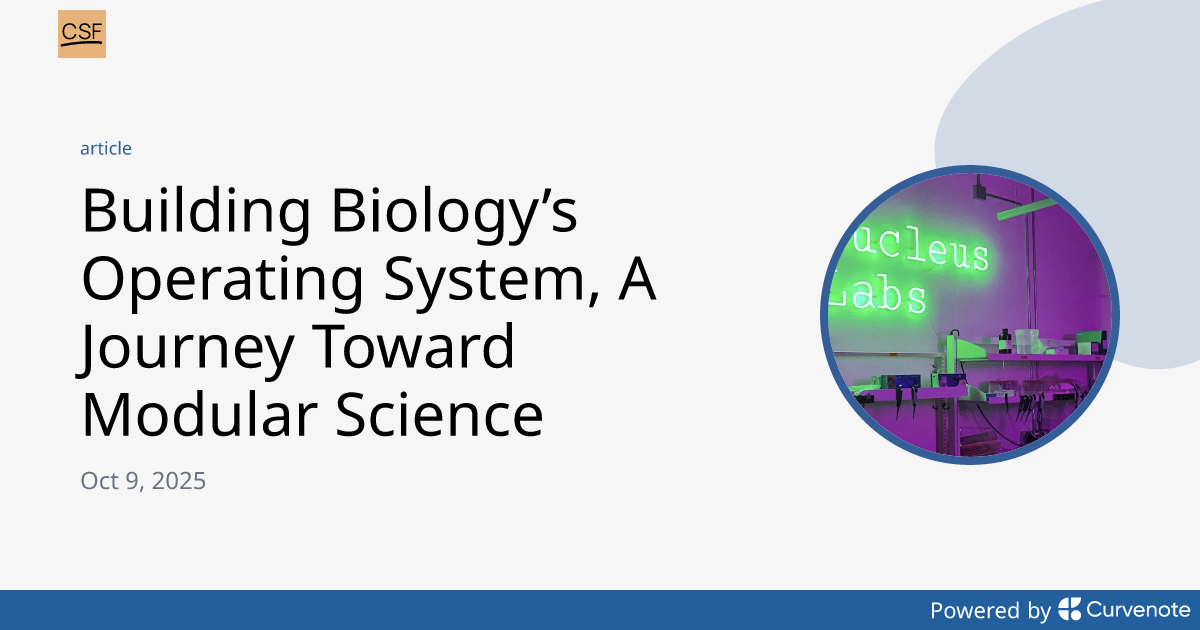 Building Biology’s Operating System, A Journey Toward Modular Science