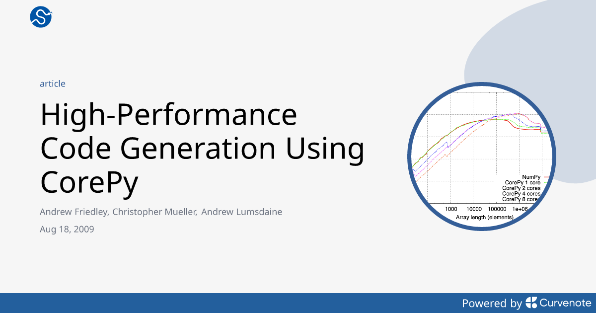 High-Performance Code Generation Using CorePy - SciPy Proceedings